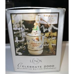 Mint! Lenox Ornament: KORBEL CHAMPAGNE BOTTLE IN ICE BUCKET, CELEBRATE 2000 3R